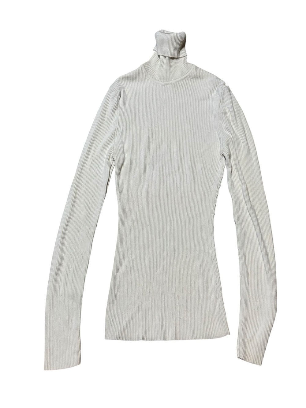 Wolford 100% Virgin Wool Ribbed Turtleneck Top Women’s Size Small In Cream - Picture 3 of 8